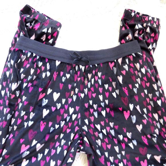 Secret Treasures Women's Velour Jogger Greystone Hearts  L (12/14)  EUC - Picture 5 of 7